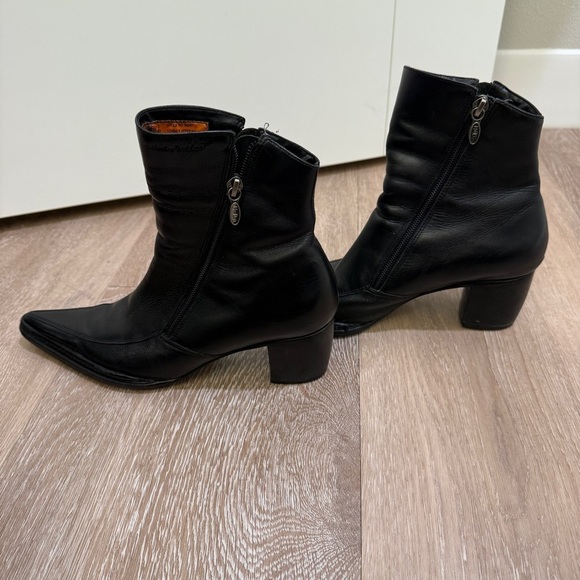 HARLEY-DAVIDSON Women's Leather NATALYA Biker Black Boots POINTED TOE Sz 6.5 - Picture 6 of 10